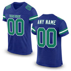 Custom Royal Kelly Green-White Mesh Authentic Football Jersey