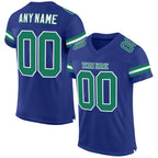 Custom Royal Kelly Green-White Mesh Authentic Football Jersey photo 1