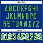 Custom Royal Neon Green-White Mesh Authentic Football Jersey photo 3