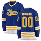 Custom Royal Gold-White Hockey Jersey