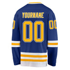 Custom Royal Gold-White Hockey Jersey photo 3
