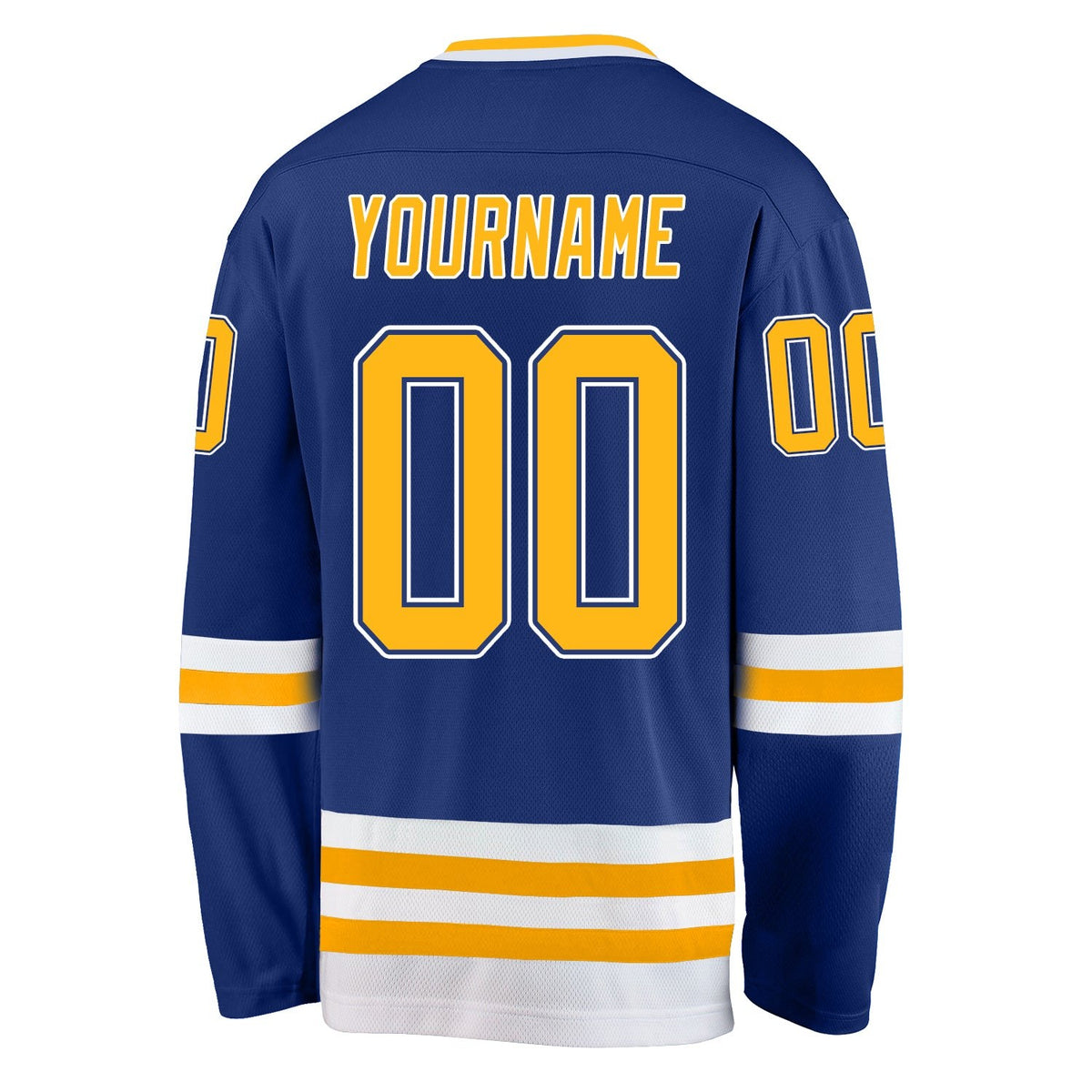 Custom Royal Gold-White Hockey Jersey photo 3