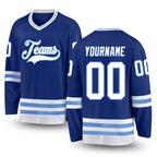 Custom Royal White-Light Blue Hockey Jersey