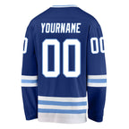 Custom Royal White-Light Blue Hockey Jersey photo 3