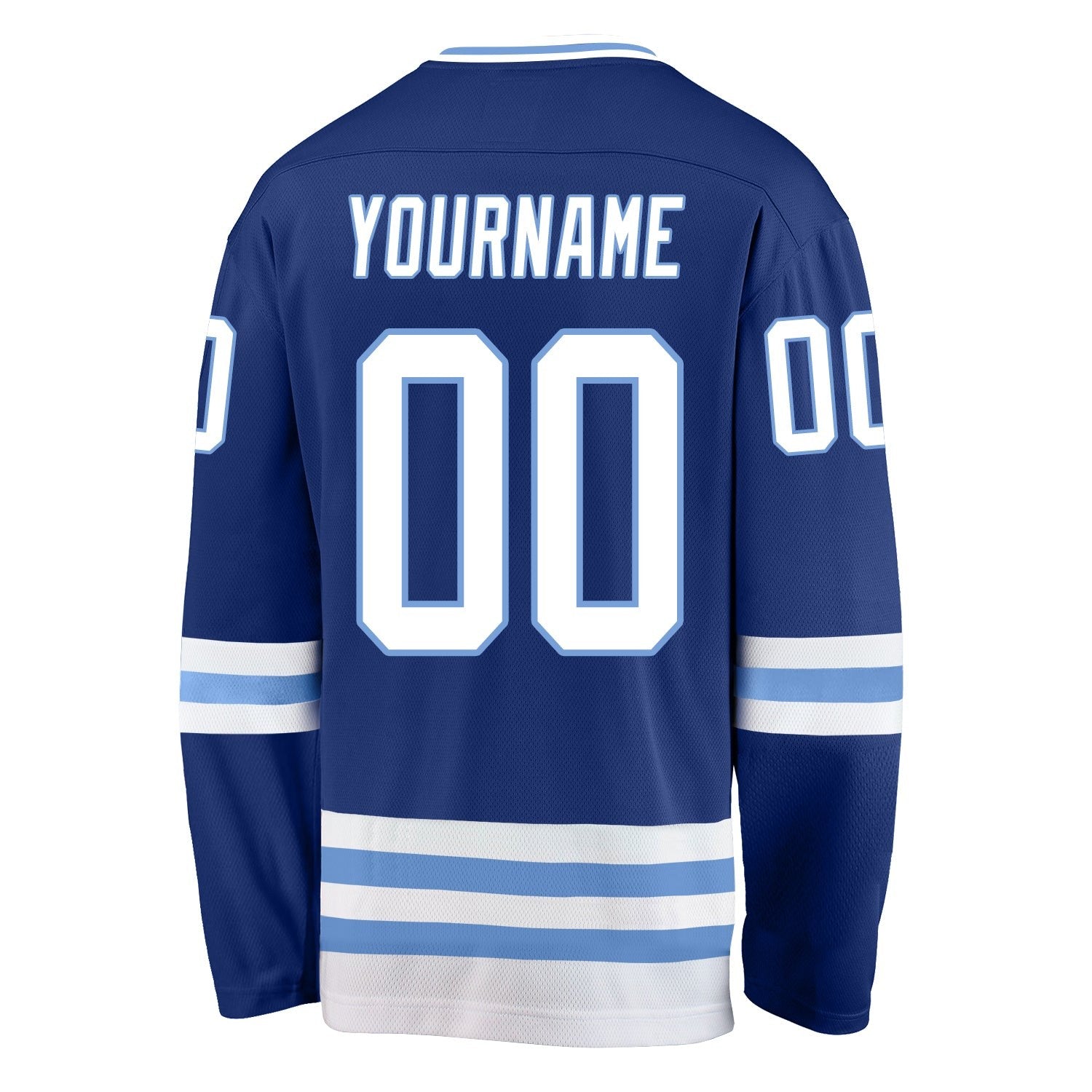 Custom Royal White-Light Blue Hockey Jersey photo 3