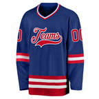 Custom Royal Red-White Hockey Jersey photo 2