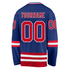 Custom Royal Red-White Hockey Jersey photo 3