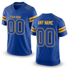Custom Royal Royal-Gold Mesh Authentic Football Jersey