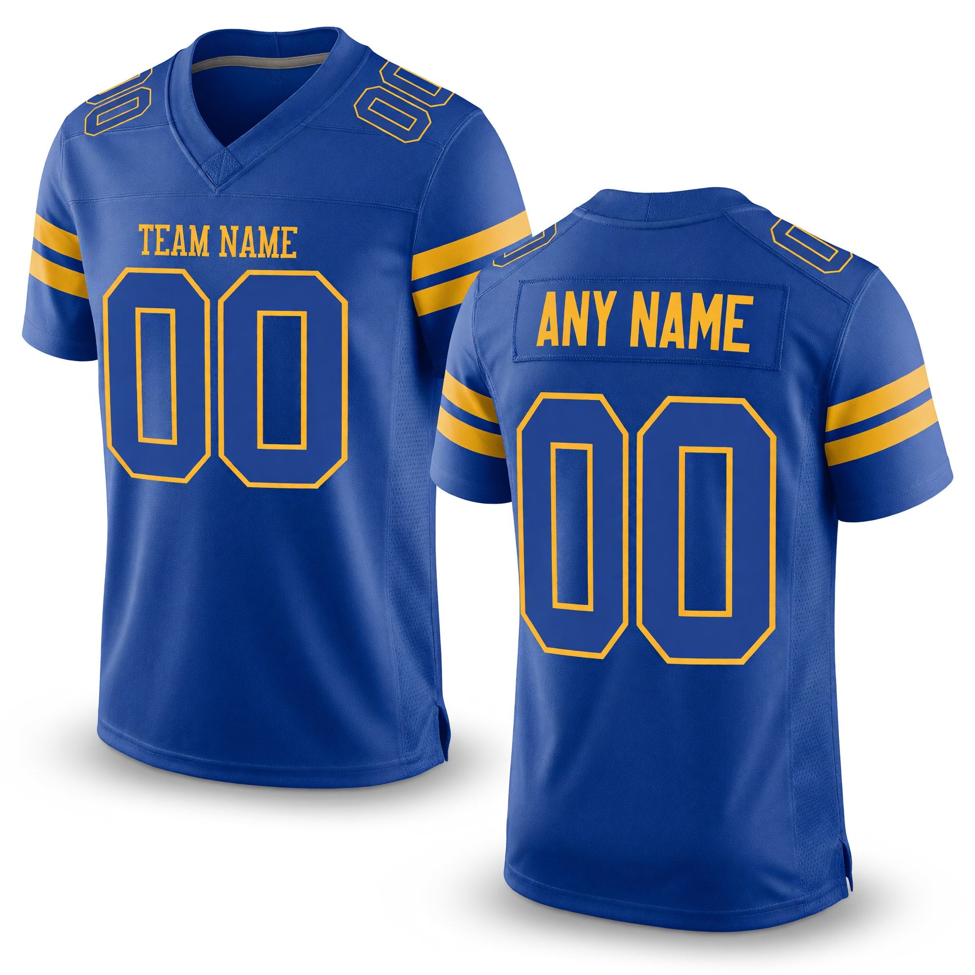 Custom Royal Royal-Gold Mesh Authentic Football Jersey