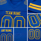 Custom Royal Royal-Gold Mesh Authentic Football Jersey detail