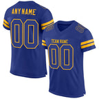 Custom Royal Royal-Gold Mesh Authentic Football Jersey photo 1