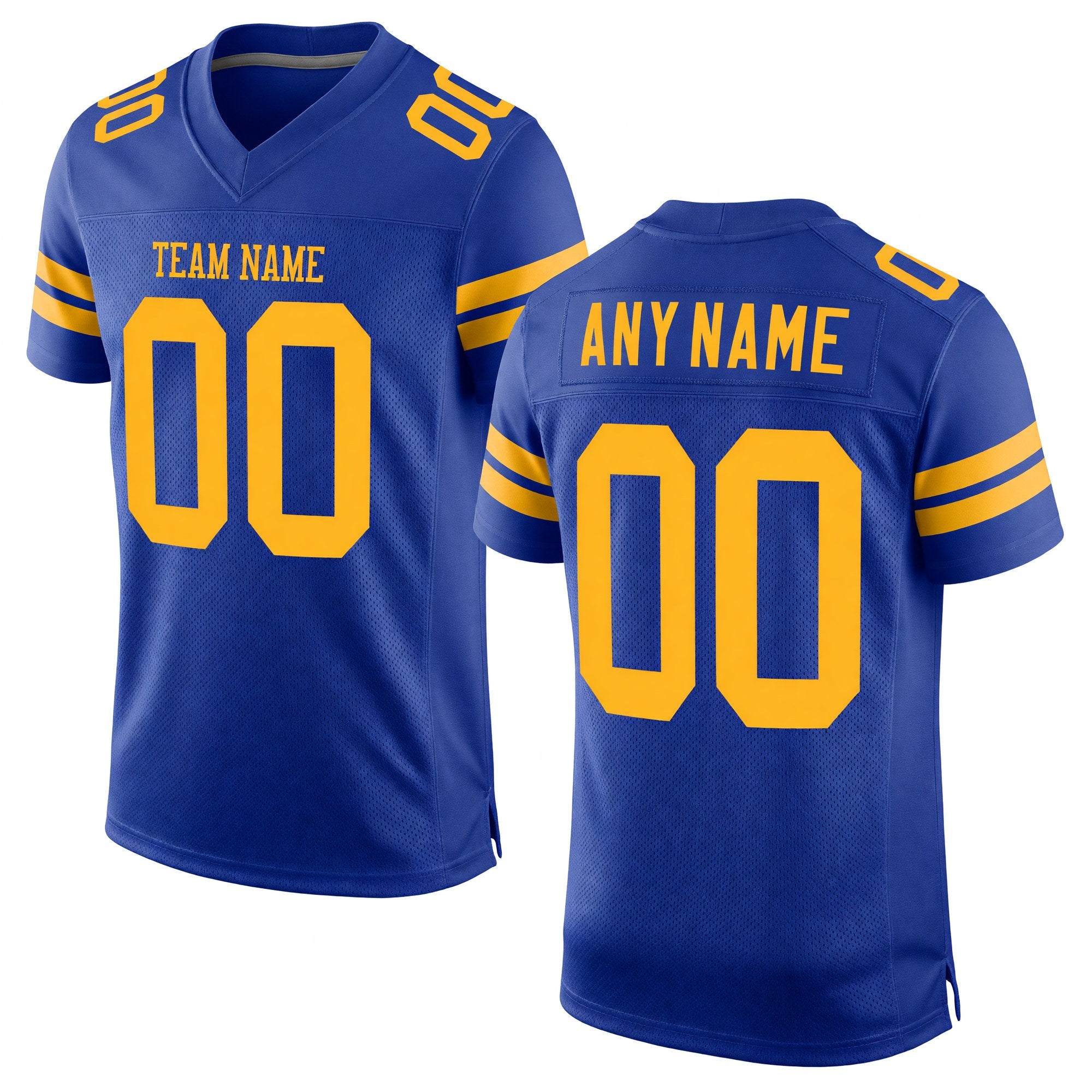 Custom Royal Gold Mesh Authentic Football Jersey