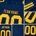 Custom Royal Gold Mesh Authentic Football Jersey detail