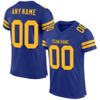 Custom Royal Gold Mesh Authentic Football Jersey photo 1