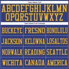 Custom Royal Gold Mesh Authentic Football Jersey photo 2