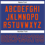 Custom Royal Royal-Orange Mesh Authentic Football Jersey photo 3
