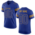 Custom Royal Royal-Old Gold Mesh Authentic Football Jersey