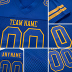 Custom Royal Royal-Old Gold Mesh Authentic Football Jersey detail