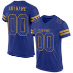 Custom Royal Royal-Old Gold Mesh Authentic Football Jersey photo 1