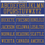 Custom Royal Royal-Old Gold Mesh Authentic Football Jersey photo 2