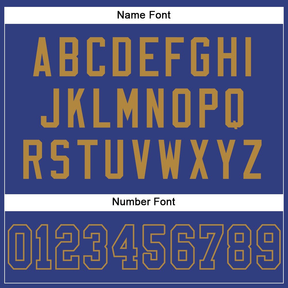 Custom Royal Royal-Old Gold Mesh Authentic Football Jersey photo 3