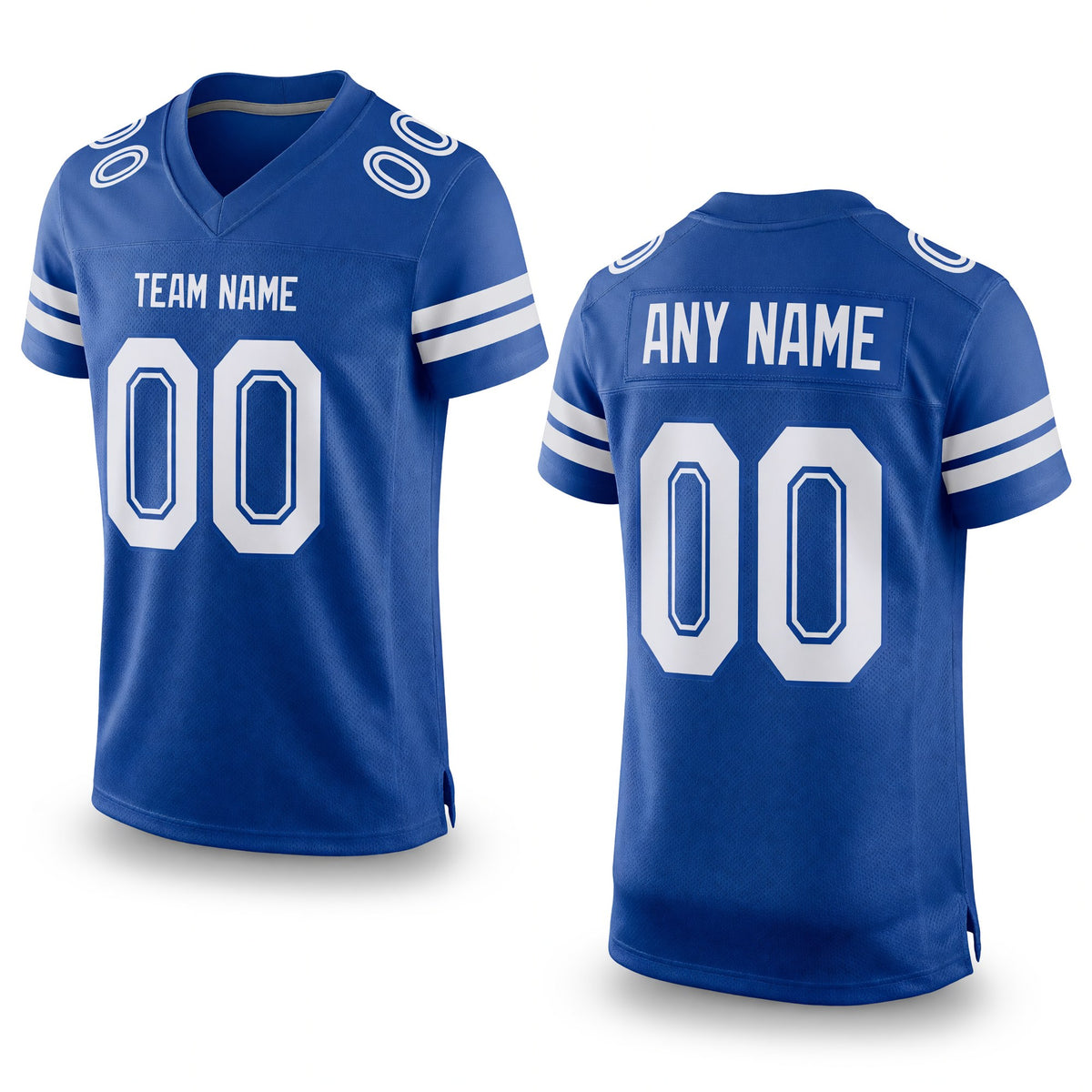Custom Royal White Mesh Authentic Football Jersey