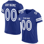 Custom Royal White Mesh Authentic Football Jersey photo 1
