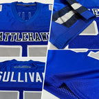 Custom Royal Gray-White Mesh Authentic Football Jersey photo 2