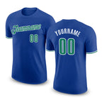 Custom Royal Kelly Green-White Performance T-Shirt