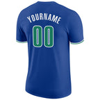 Custom Royal Kelly Green-White Performance T-Shirt photo 5