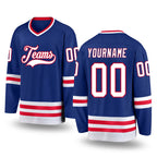 Custom Royal White-Red Hockey Jersey