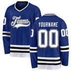 Custom Royal White-Black Hockey Jersey