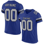 Custom Royal Gray-Black Mesh Authentic Football Jersey photo 1