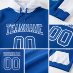 Custom Stitched Royal Royal-White Sports Pullover Sweatshirt Hoodie detail