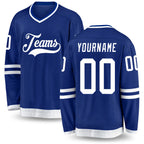 Custom Royal White Hockey Jersey