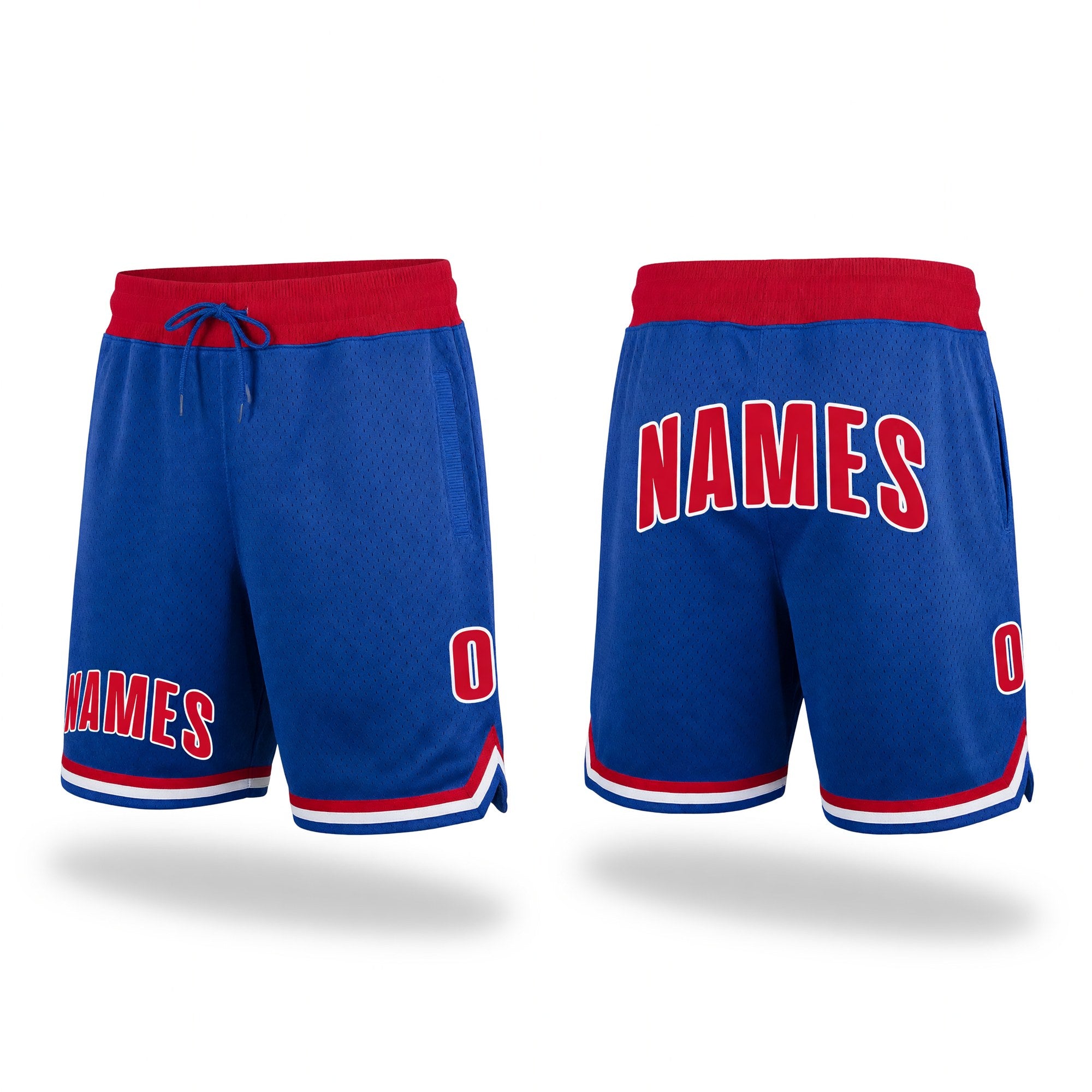 Custom Royal Red-White Authentic Throwback Basketball Shorts