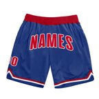 Custom Royal Red-White Authentic Throwback Basketball Shorts photo 1