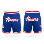Custom Royal White-Red Authentic Throwback Basketball Shorts