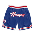 Custom Royal White-Red Authentic Throwback Basketball Shorts photo 1