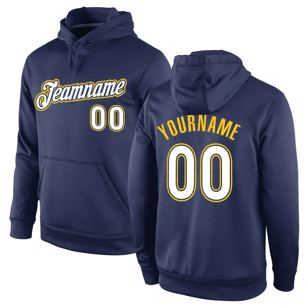 Custom Stitched Royal White-Gold Sports Pullover Sweatshirt Hoodie