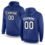 Custom Stitched Royal White-Black Sports Pullover Sweatshirt Hoodie