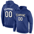 Custom Stitched Royal White-Black Sports Pullover Sweatshirt Hoodie photo 1