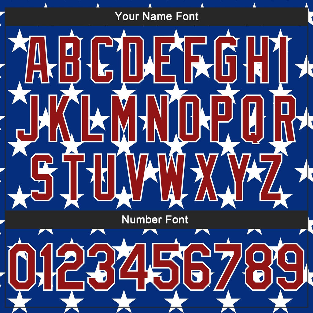 Custom Royal Red-White 3D Pattern Design American Flag Authentic Basketball Jersey photo 3