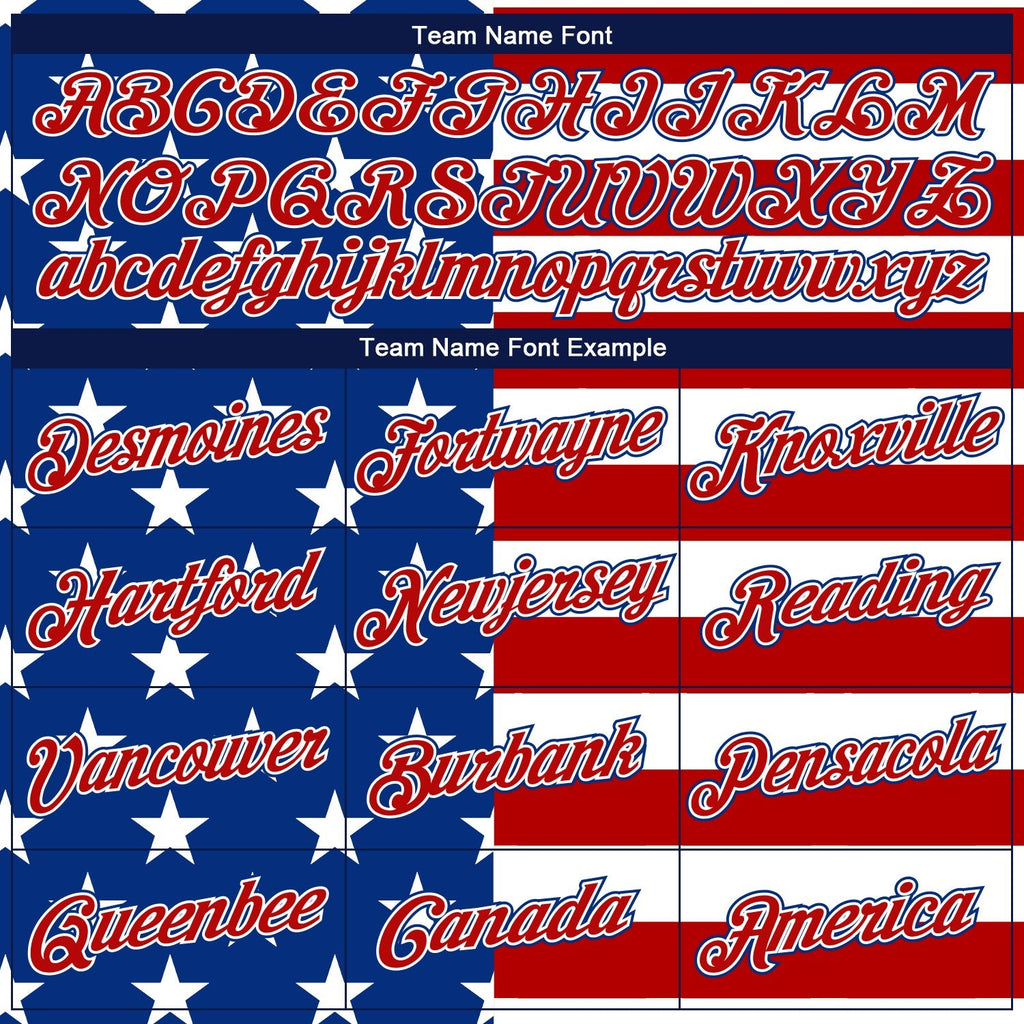 Custom Royal Red-White 3D Pattern Design American Flag Authentic Basketball Jersey photo 2