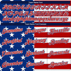 Custom Royal Red-White 3D Pattern Design American Flag Authentic Basketball Jersey photo 2