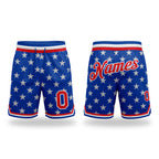 Custom Royal Red-White 3D Pattern Design American Flag Authentic Basketball Shorts