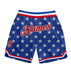 Custom Royal Red-White 3D Pattern Design American Flag Authentic Basketball Shorts photo 1
