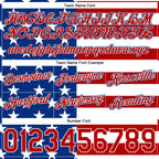 Custom Royal Red-White 3D Pattern Design American Flag Authentic Basketball Shorts photo 2