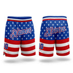 Custom Royal Royal-Red 3D Pattern Design American Flag Authentic Basketball Shorts