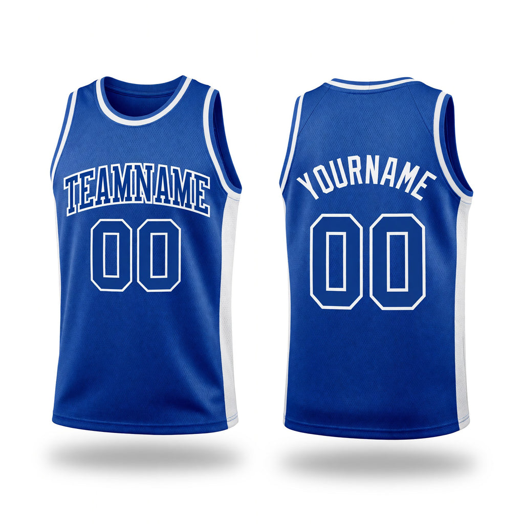 Custom Royal Royal-White Authentic Throwback Basketball Jersey